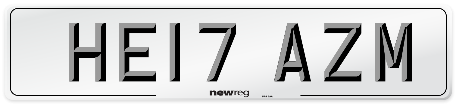 HE17 AZM Number Plate from New Reg